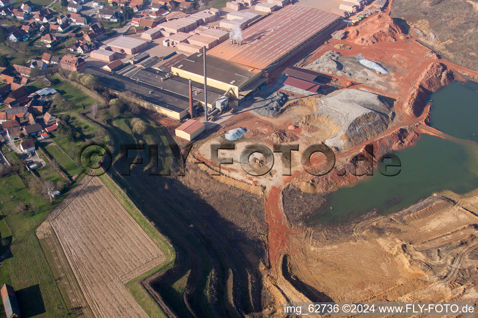 Niederbetschdorf in the state Bas-Rhin, France from above