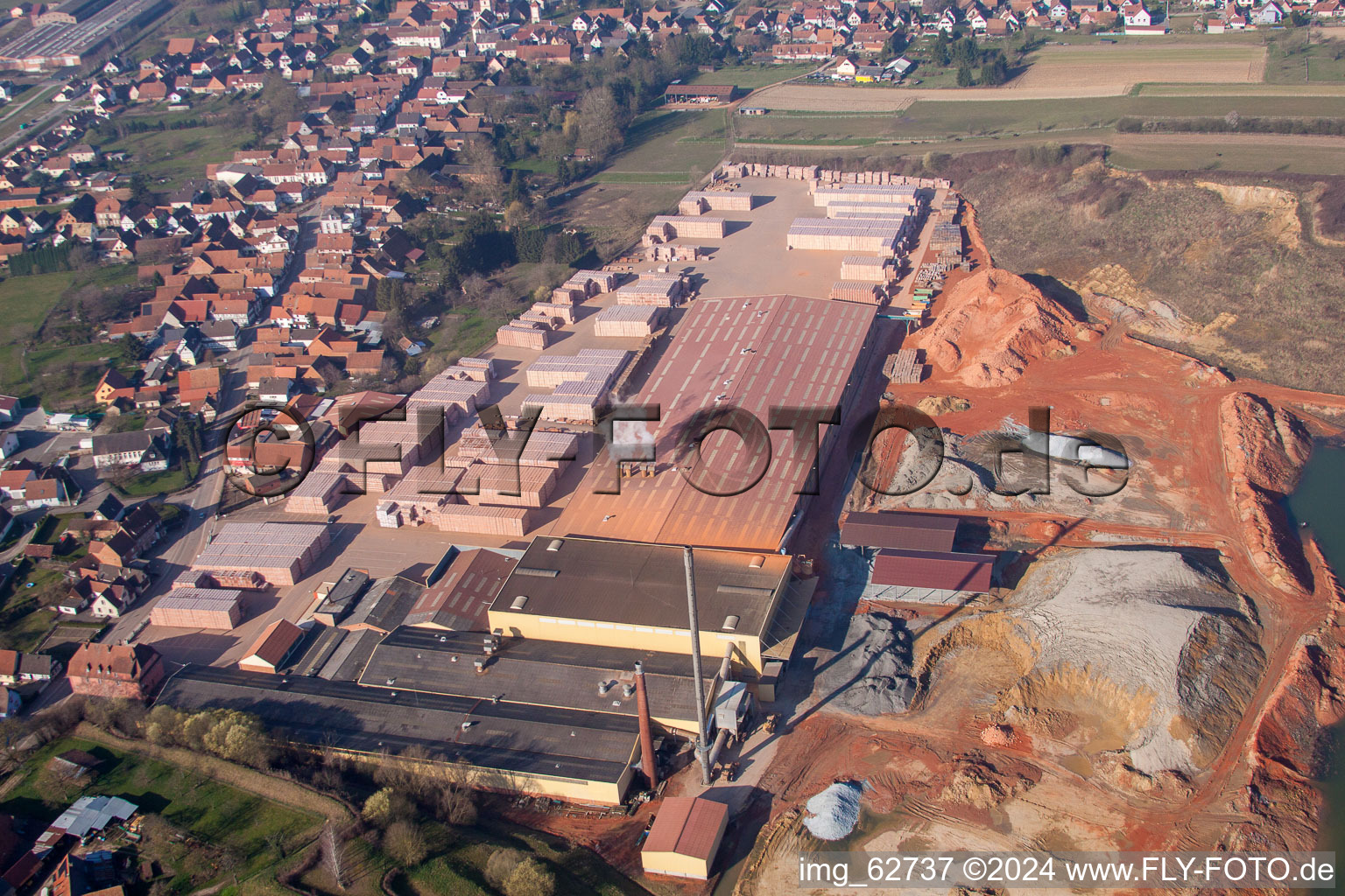 Niederbetschdorf in the state Bas-Rhin, France out of the air