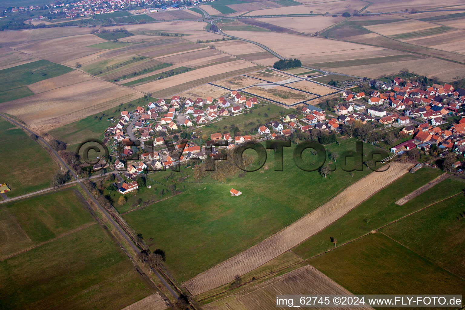 Aerial photograpy of Schwabwiller in the state Bas-Rhin, France