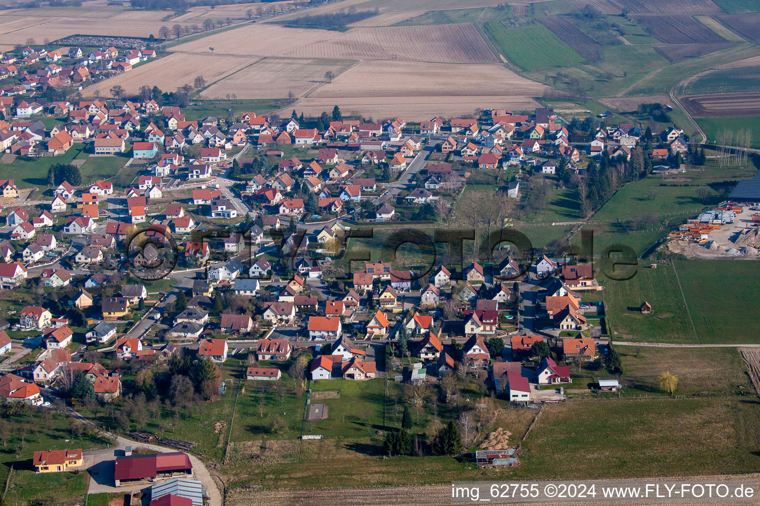 Surbourg in the state Bas-Rhin, France viewn from the air