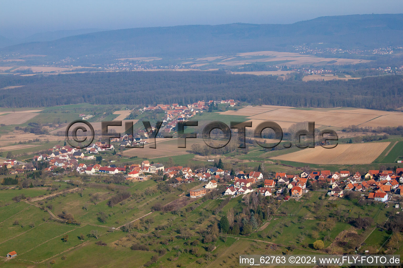 Surbourg in the state Bas-Rhin, France from a drone