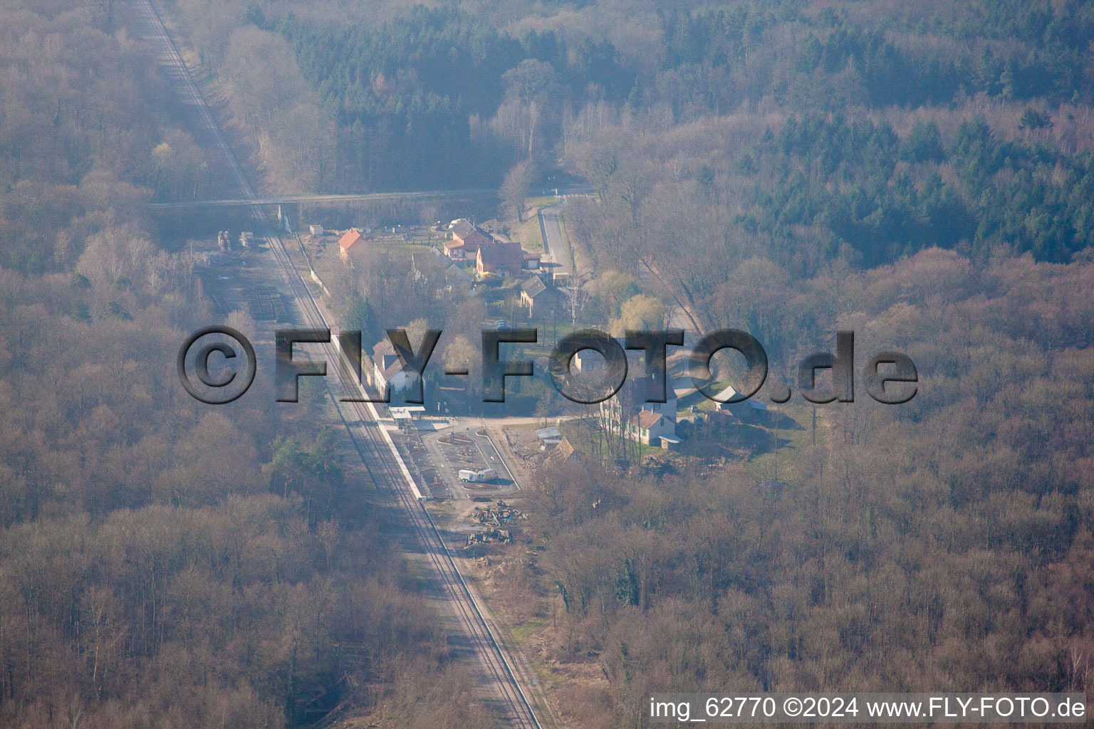 Railroad station in Surbourg in the state Bas-Rhin, France