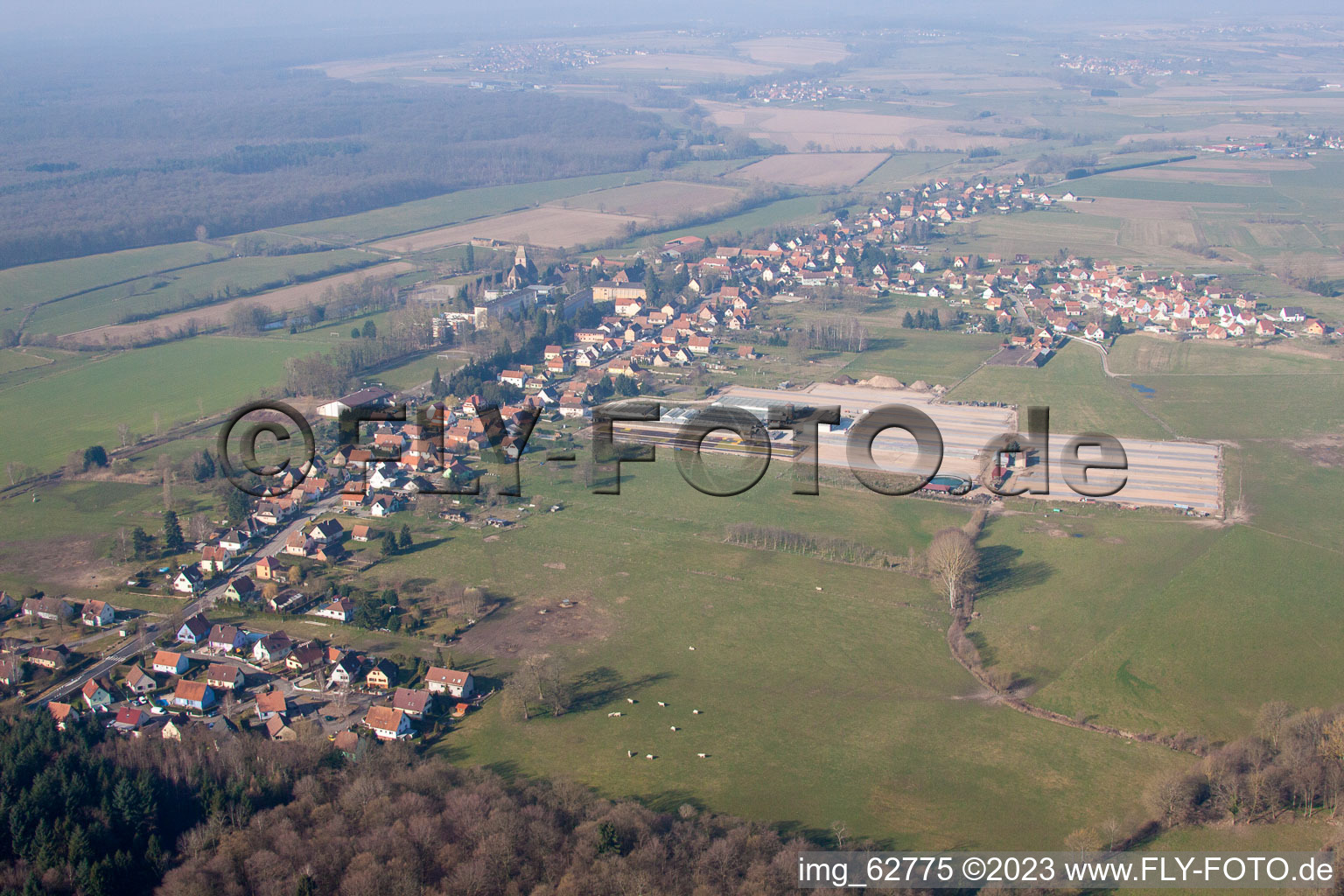Aerial photograpy of Walbourg in the state Bas-Rhin, France