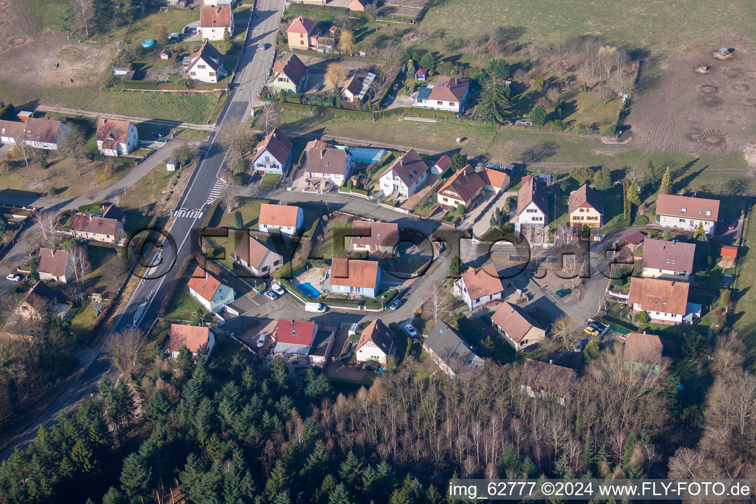 Oblique view of Walbourg in the state Bas-Rhin, France