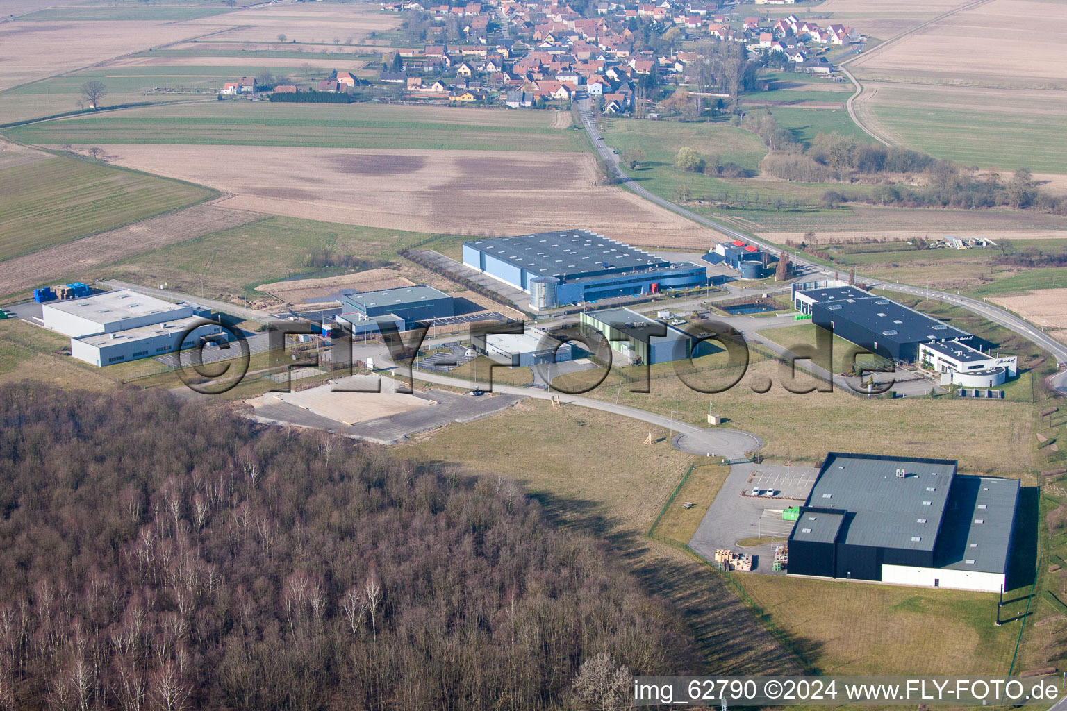 Eschbach in the state Bas-Rhin, France from the drone perspective