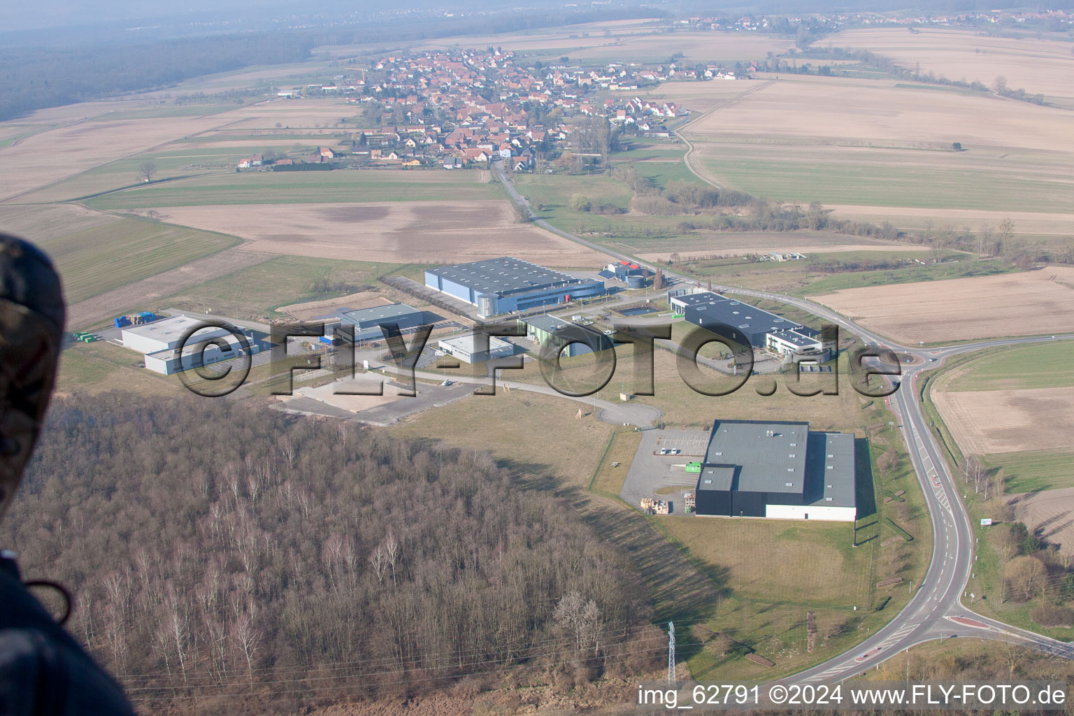 Eschbach in the state Bas-Rhin, France from a drone