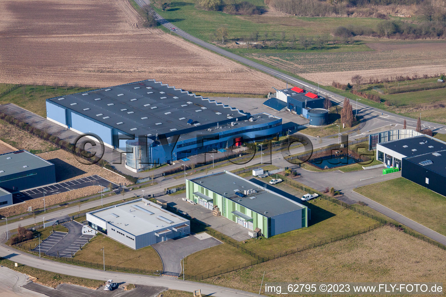 Aerial photograpy of Eschbach in the state Bas-Rhin, France