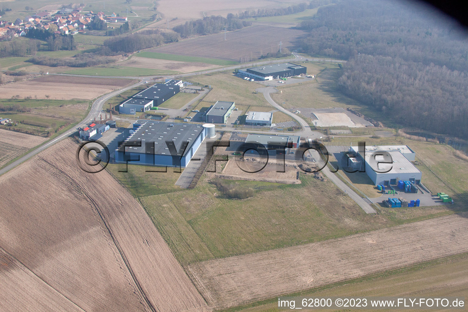 Bird's eye view of Eschbach in the state Bas-Rhin, France