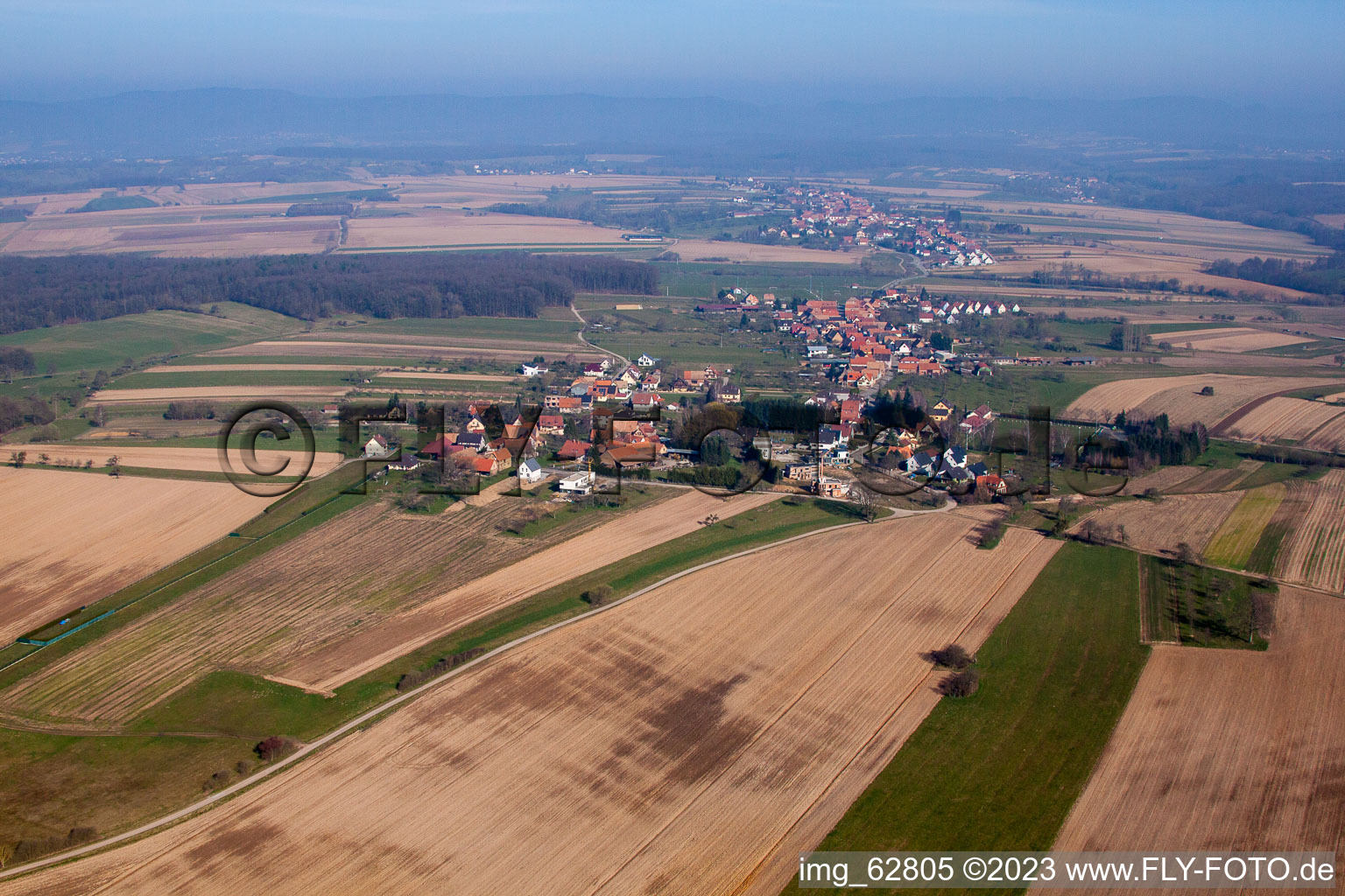 Drone image of Eschbach in the state Bas-Rhin, France