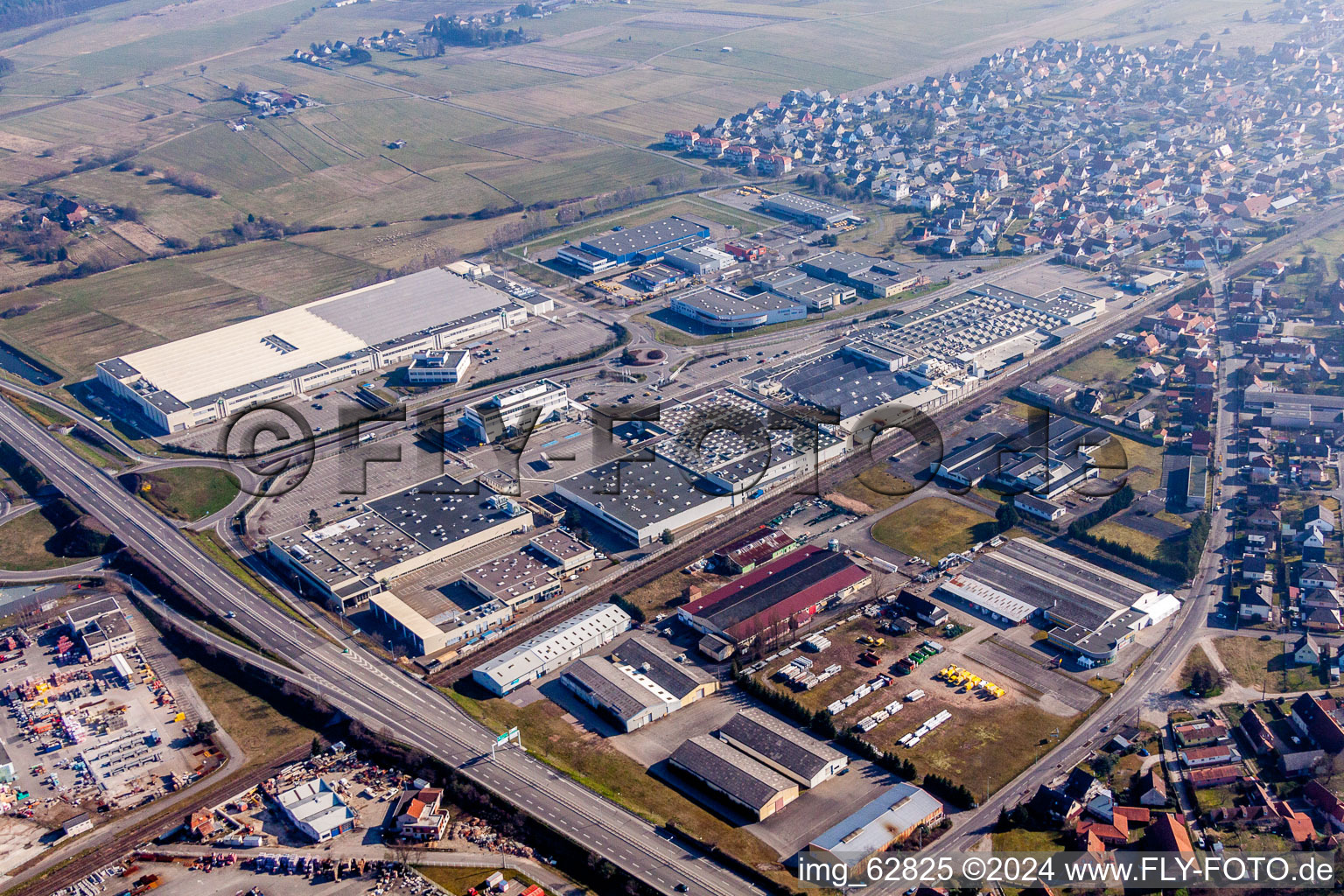 Building and production halls on the premises of Schaeffler France in Haguenau in Grand Est, France