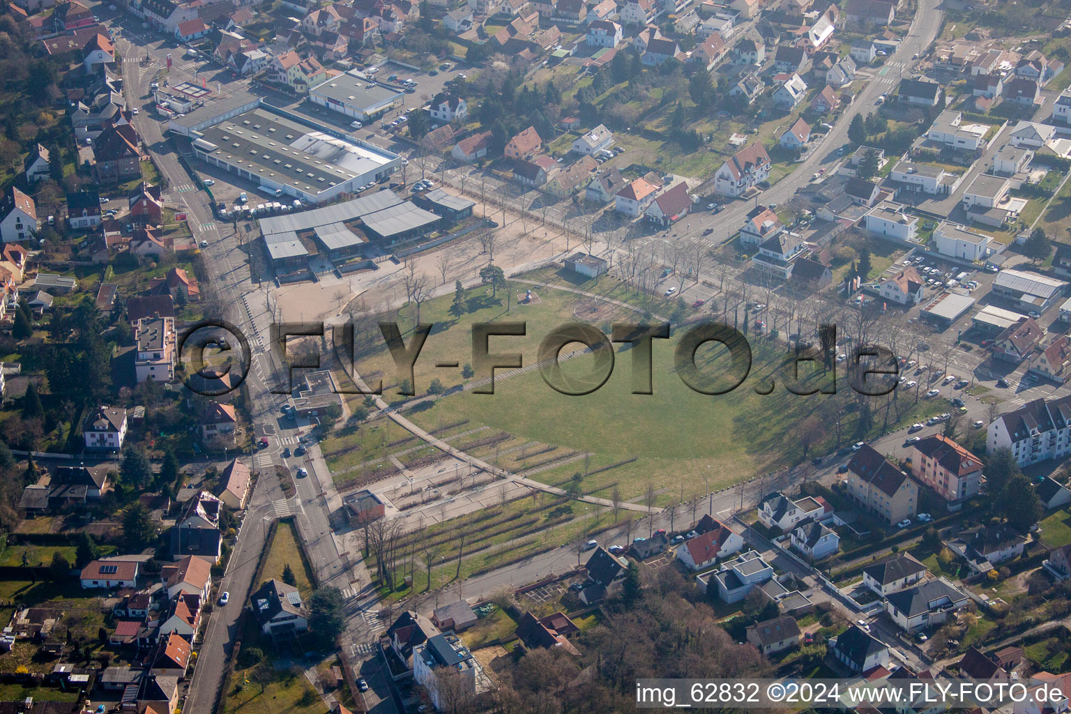 Drone recording of Haguenau in the state Bas-Rhin, France