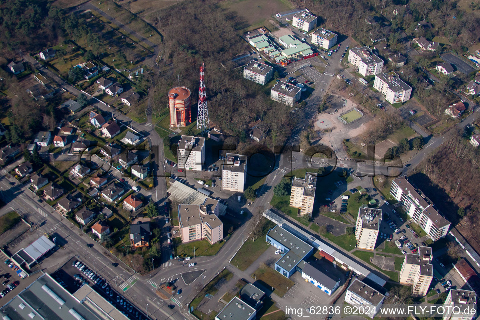 Haguenau in the state Bas-Rhin, France from the drone perspective