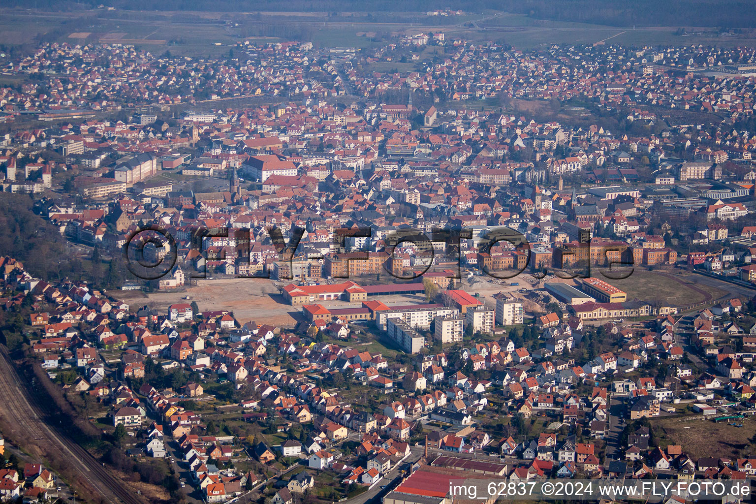 Haguenau in the state Bas-Rhin, France from a drone