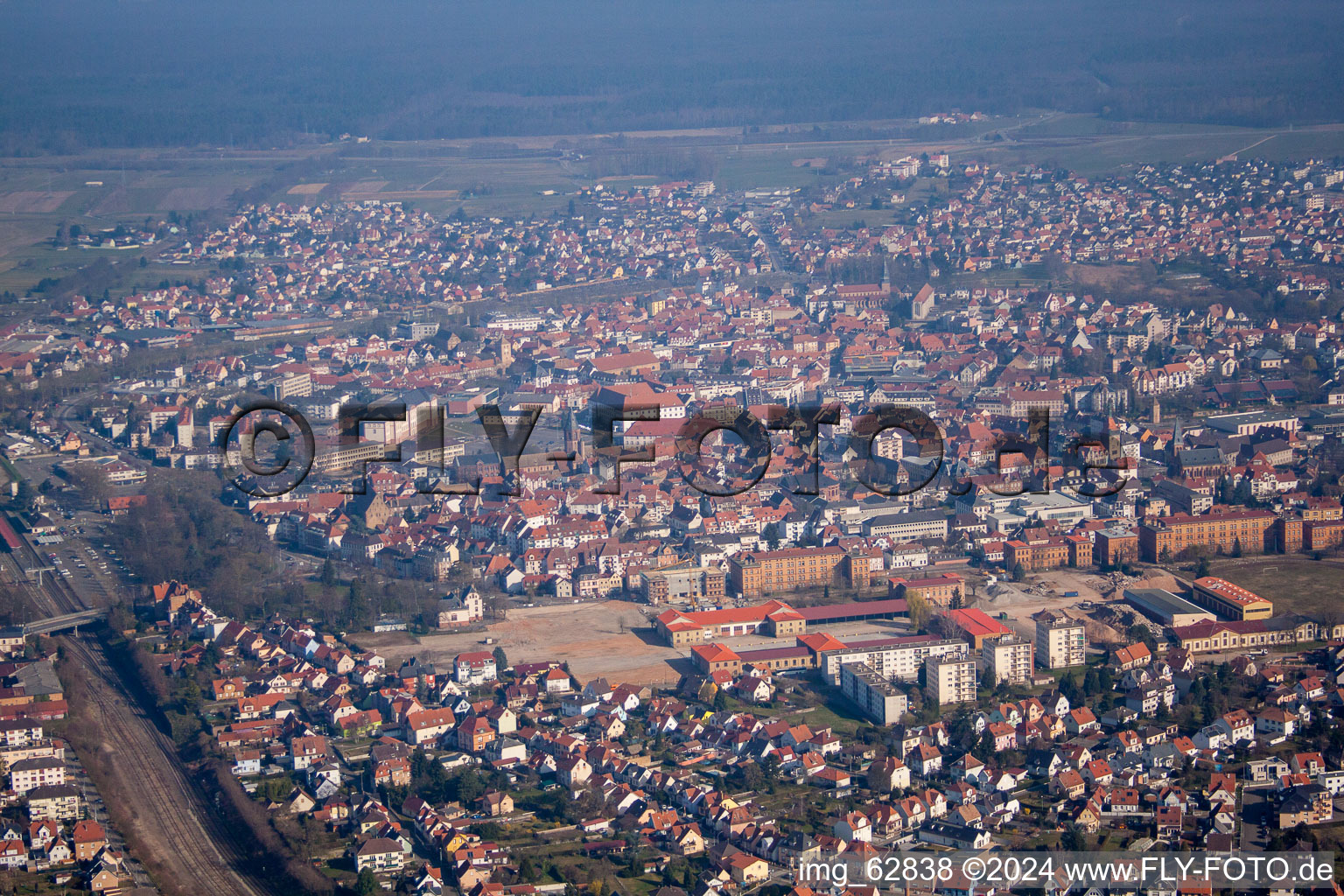 Drone recording of Haguenau in the state Bas-Rhin, France