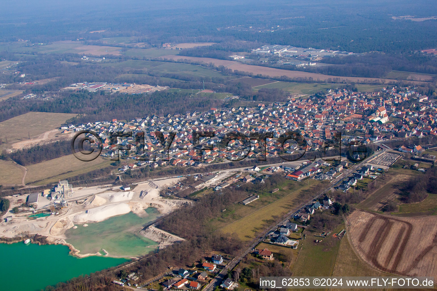 Drone recording of Haguenau in the state Bas-Rhin, France