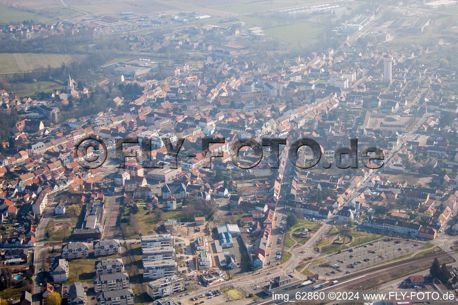 Bird's eye view of Bischwiller in the state Bas-Rhin, France