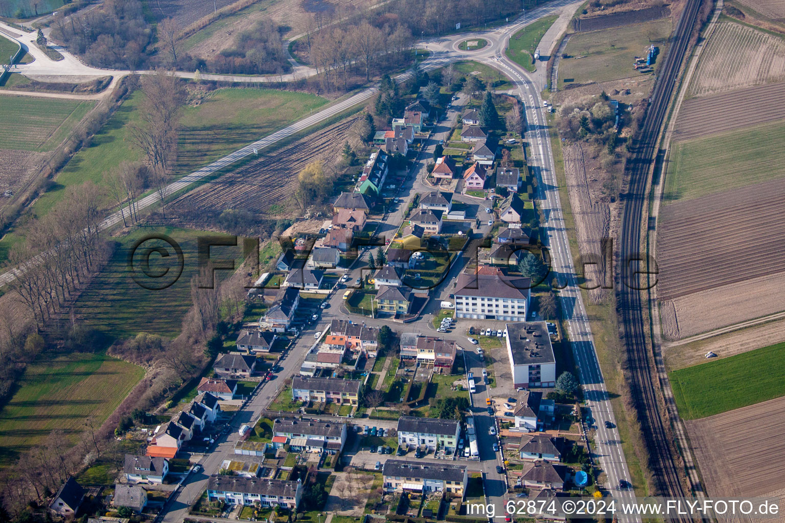 Bird's eye view of Bischwiller in the state Bas-Rhin, France