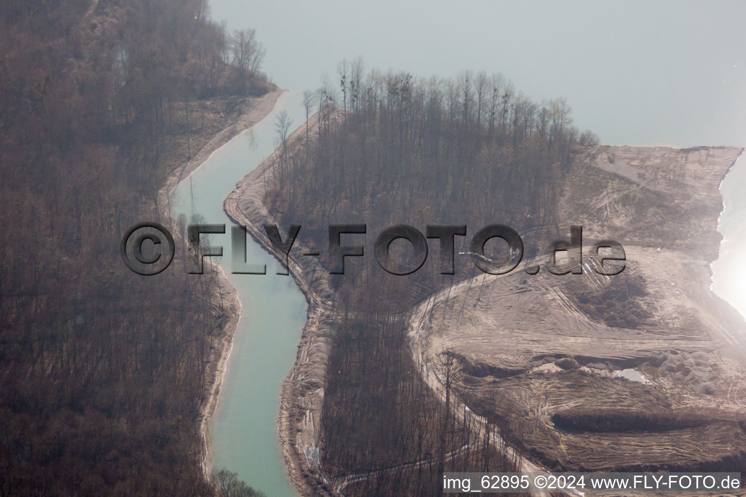 District Diersheim in Rheinau in the state Baden-Wuerttemberg, Germany from the plane