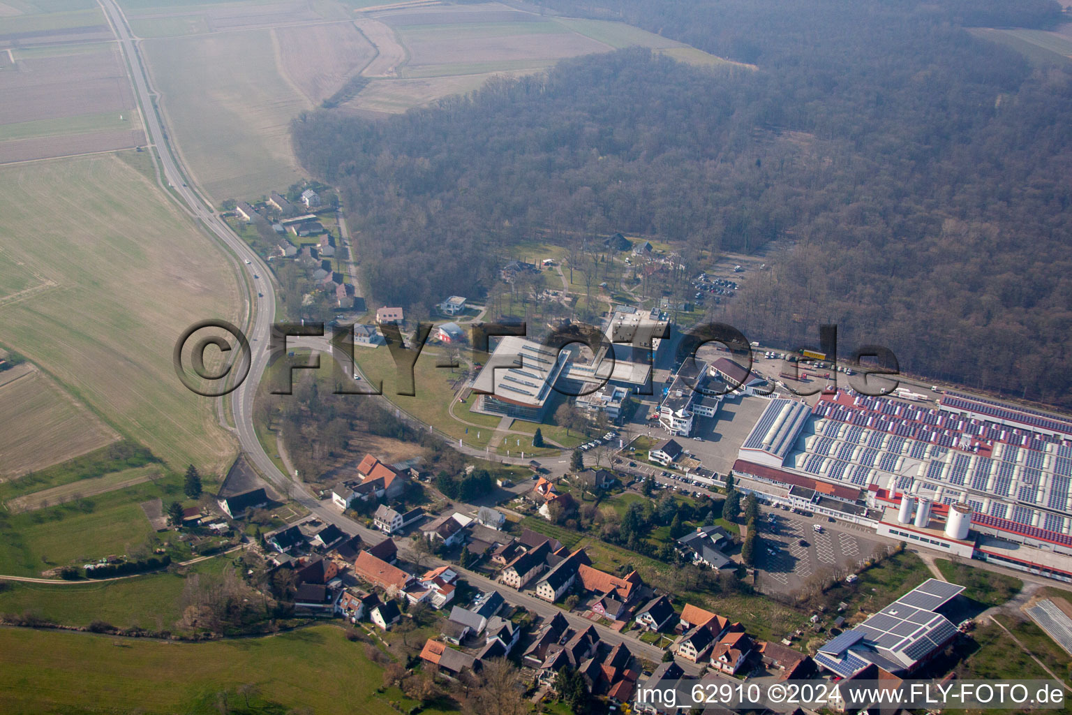 District Linx in Rheinau in the state Baden-Wuerttemberg, Germany viewn from the air