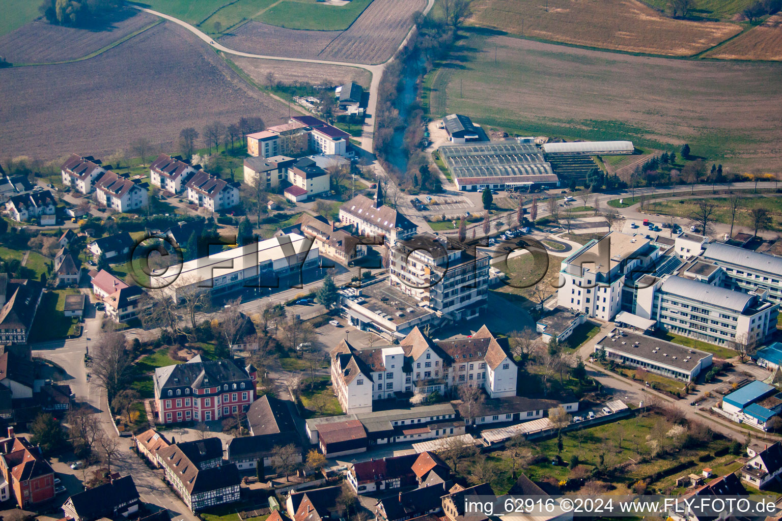 Aerial photograpy of Local administration Kork in the district Kork in Kehl in the state Baden-Wuerttemberg, Germany