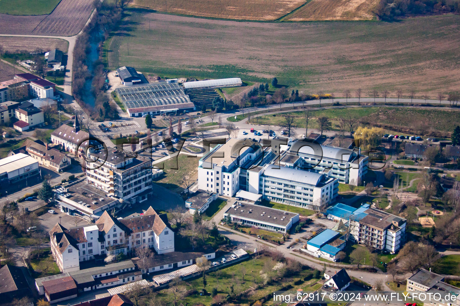 Oblique view of Local administration Kork in the district Kork in Kehl in the state Baden-Wuerttemberg, Germany