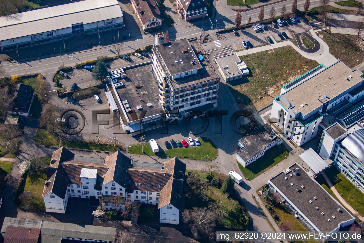 Oblique view of Epilepsy Center Kork in the district Kork in Kehl in the state Baden-Wuerttemberg, Germany