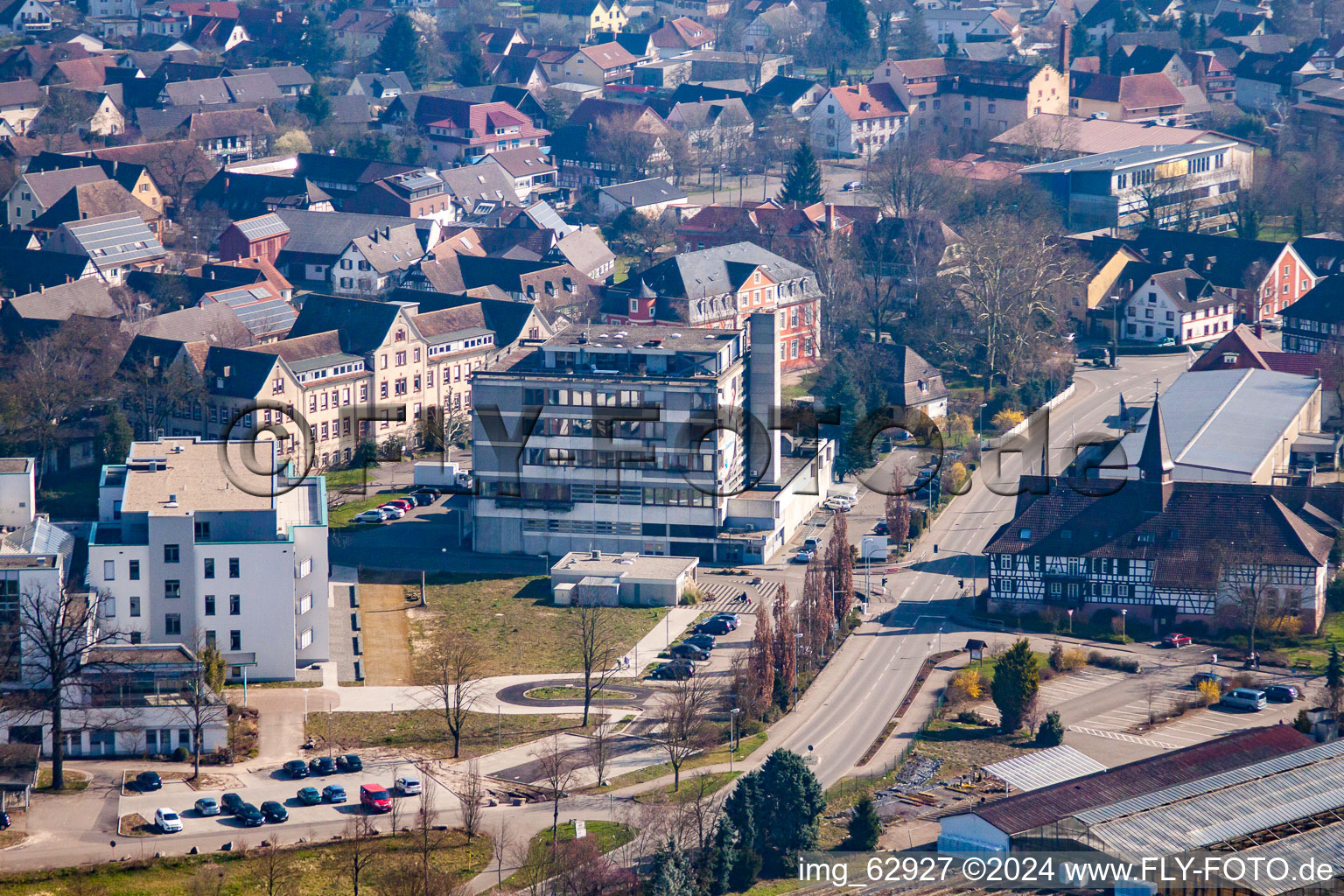 Epilepsy Center Kork in the district Kork in Kehl in the state Baden-Wuerttemberg, Germany from above