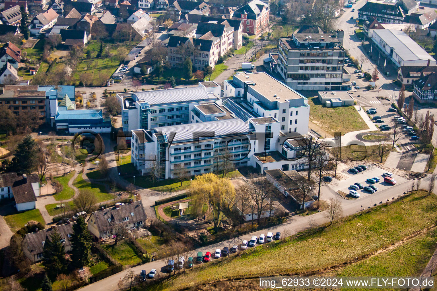 Epilepsy Center Kork in the district Kork in Kehl in the state Baden-Wuerttemberg, Germany seen from above