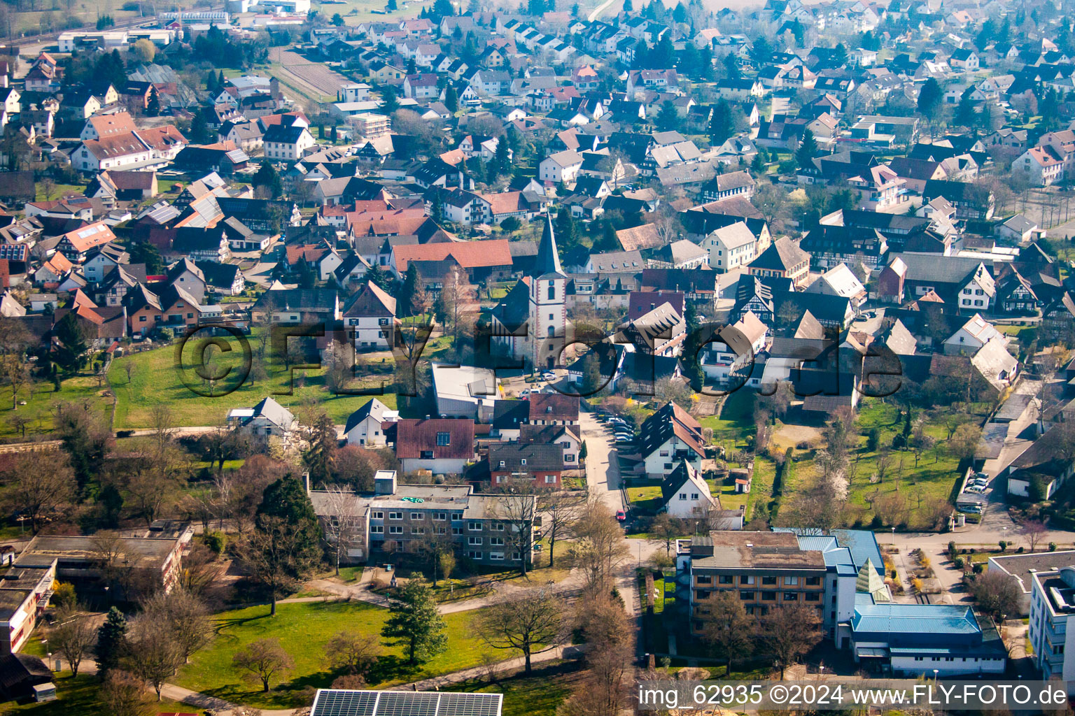 Aerial photograpy of District Kork in Kehl in the state Baden-Wuerttemberg, Germany