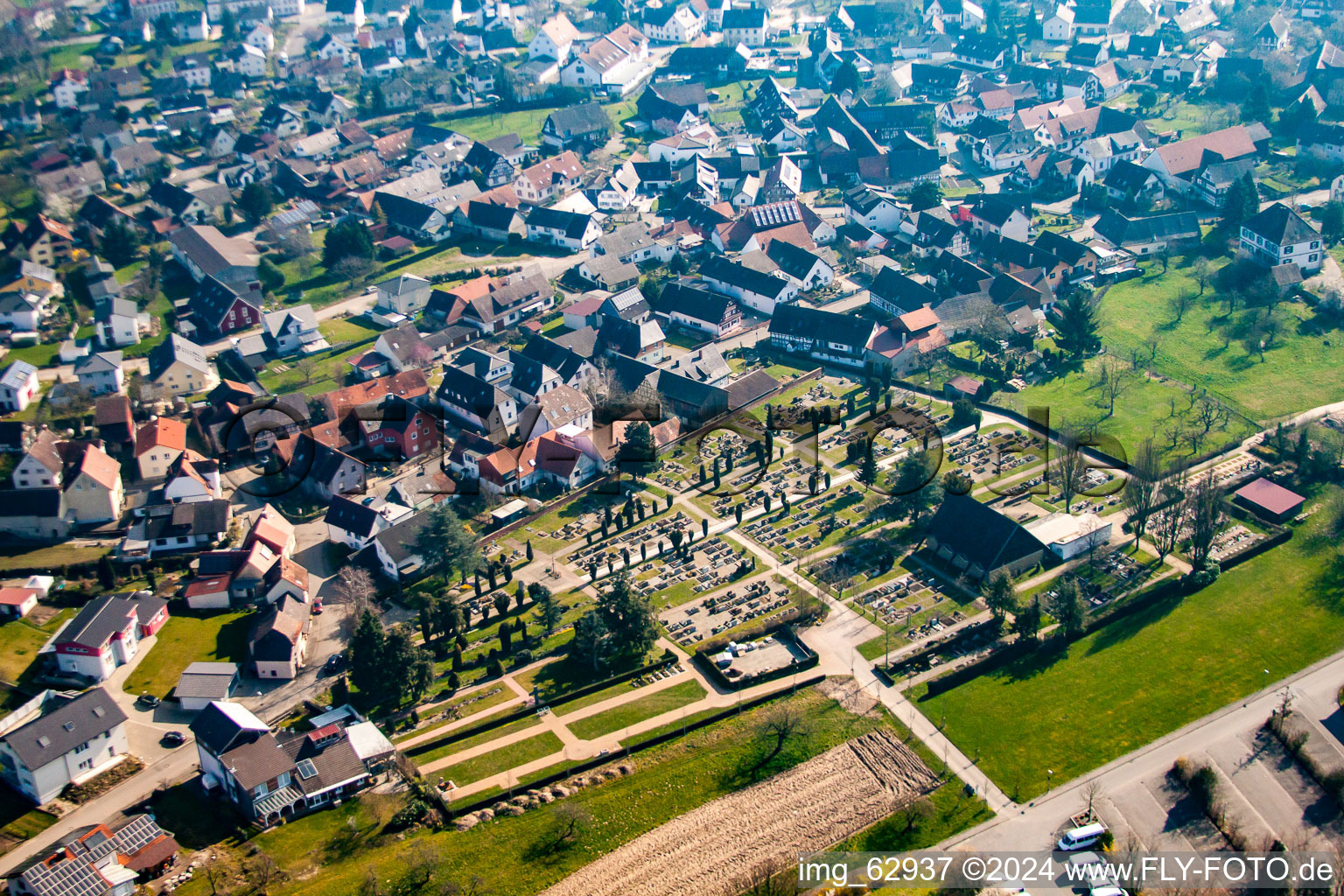 Cemetery Kork in the district Kork in Kehl in the state Baden-Wuerttemberg, Germany