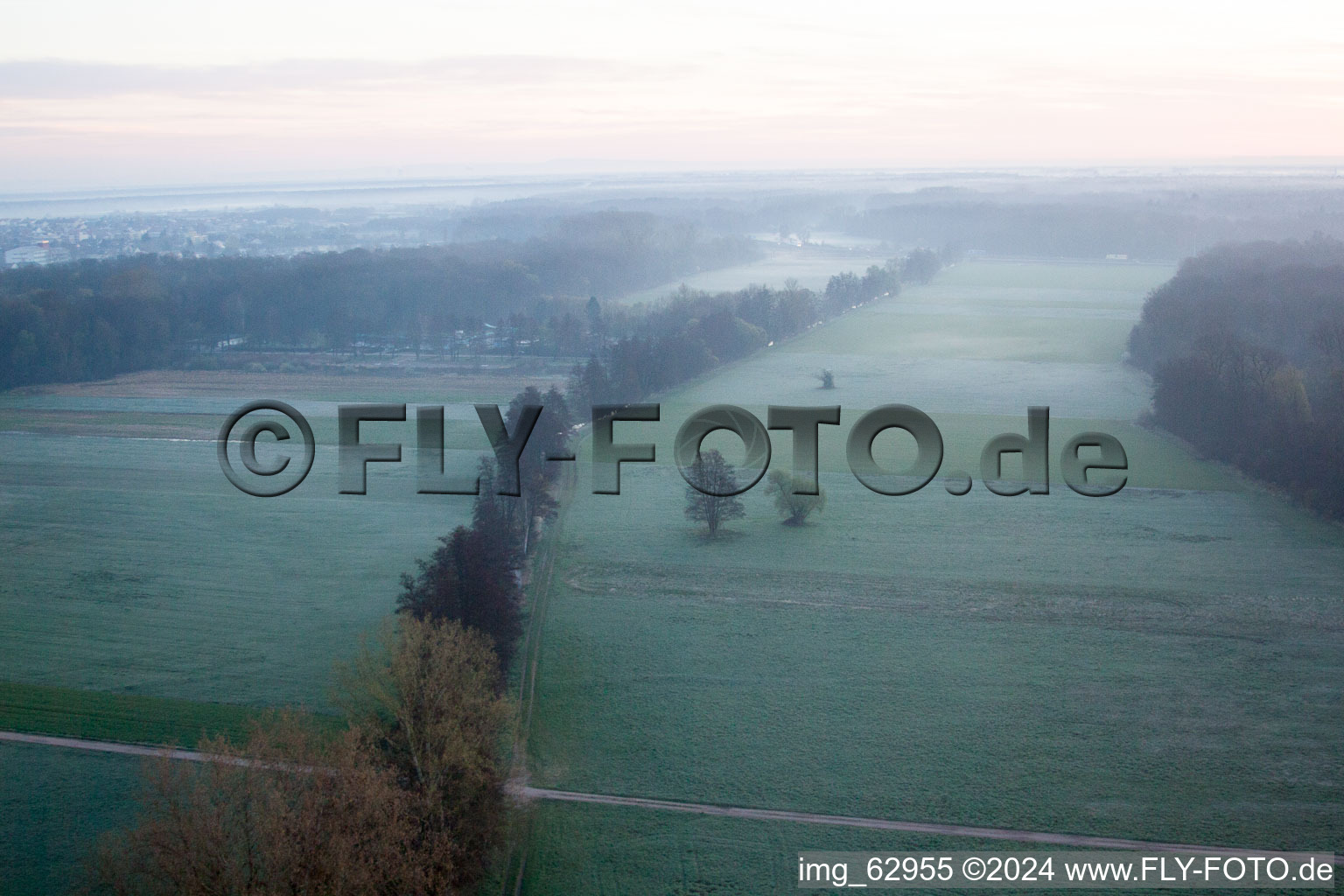 Otterbach Valley in Minfeld in the state Rhineland-Palatinate, Germany from above