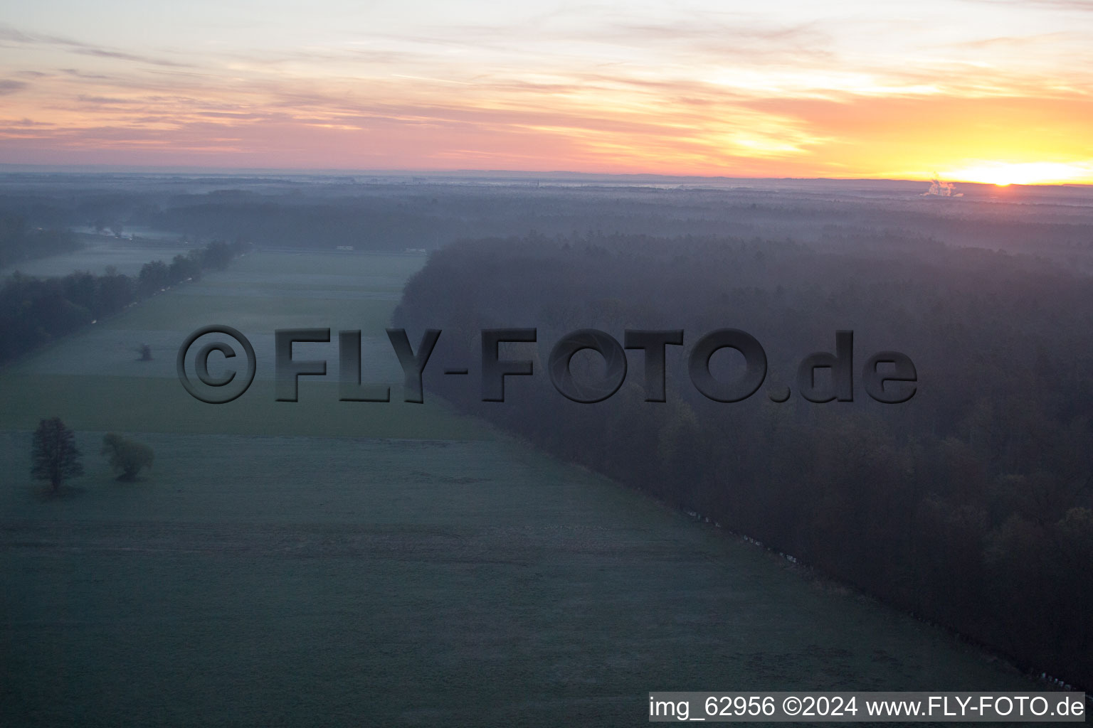 Otterbach Valley in Minfeld in the state Rhineland-Palatinate, Germany out of the air