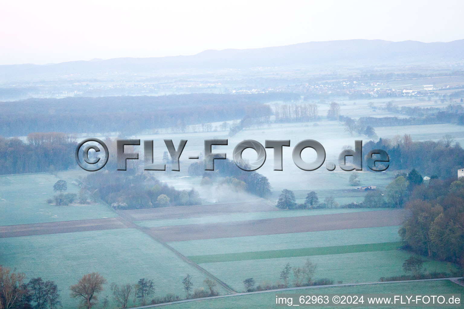 Otterbach Valley in Minfeld in the state Rhineland-Palatinate, Germany from the drone perspective