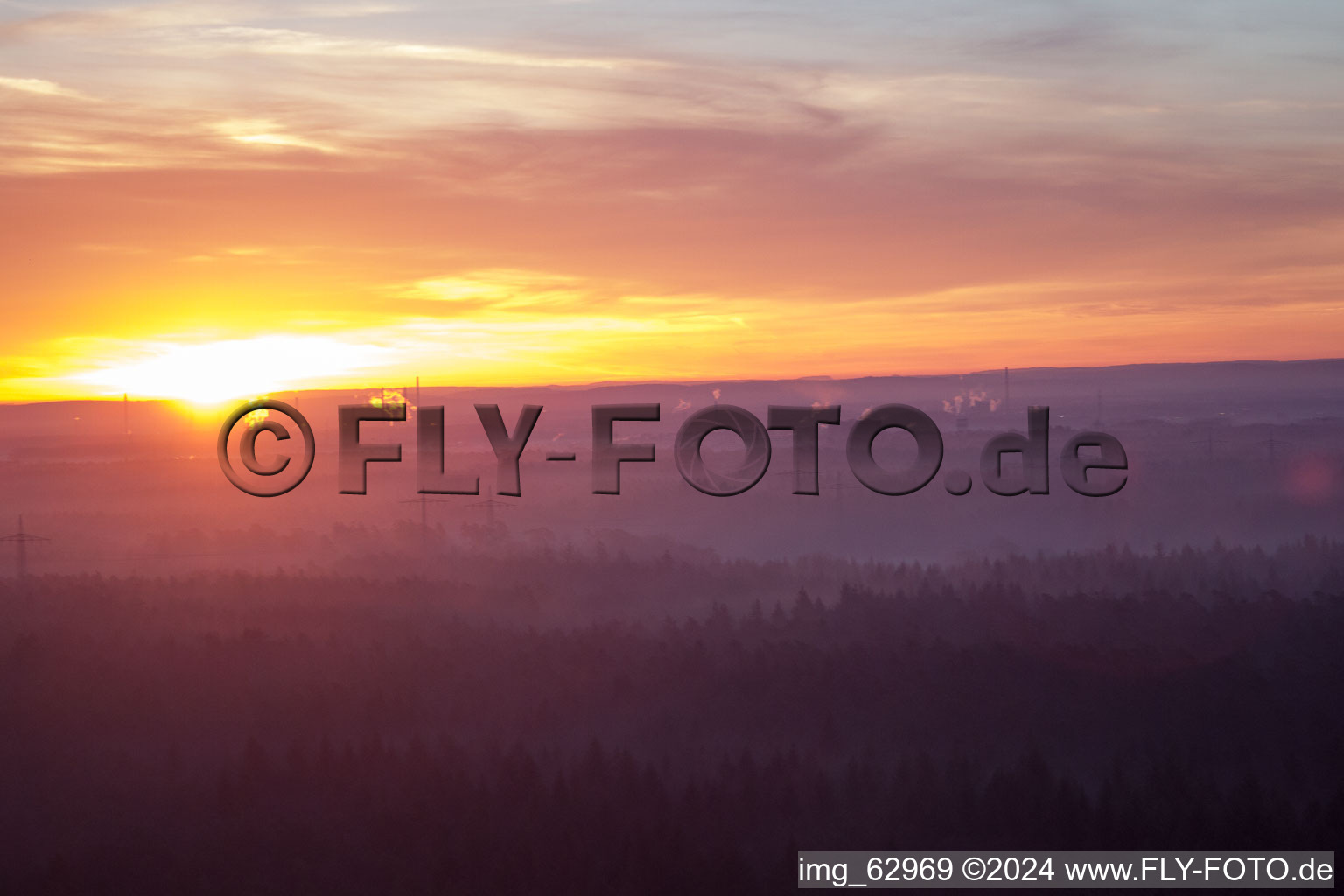 Oblique view of Otterbach Valley in Minfeld in the state Rhineland-Palatinate, Germany