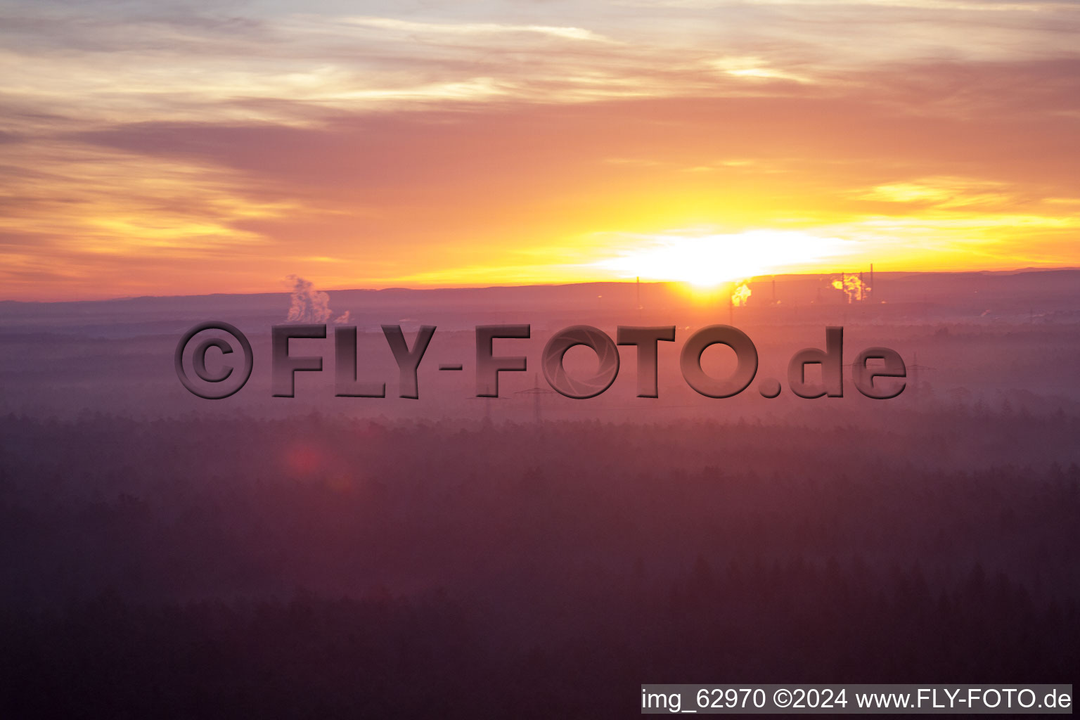 Otterbach Valley in Minfeld in the state Rhineland-Palatinate, Germany from above