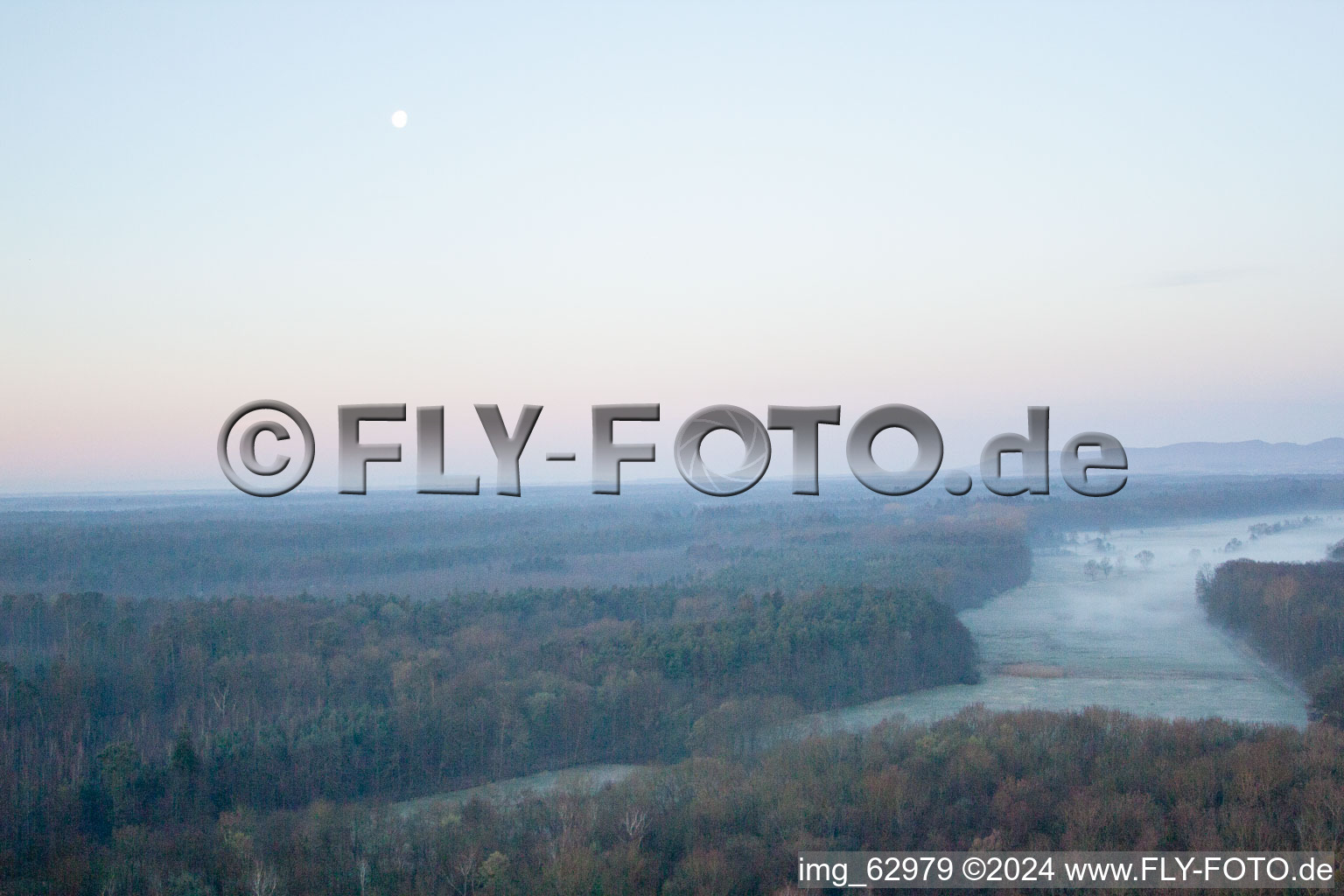 Drone image of Otterbach Valley in Minfeld in the state Rhineland-Palatinate, Germany