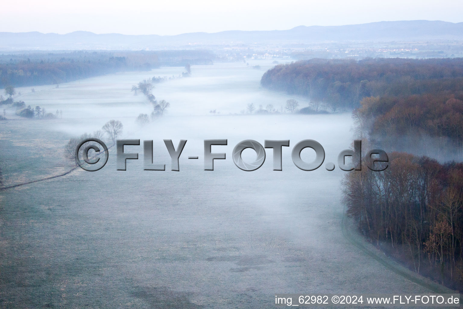 Otterbach Valley in Minfeld in the state Rhineland-Palatinate, Germany seen from a drone