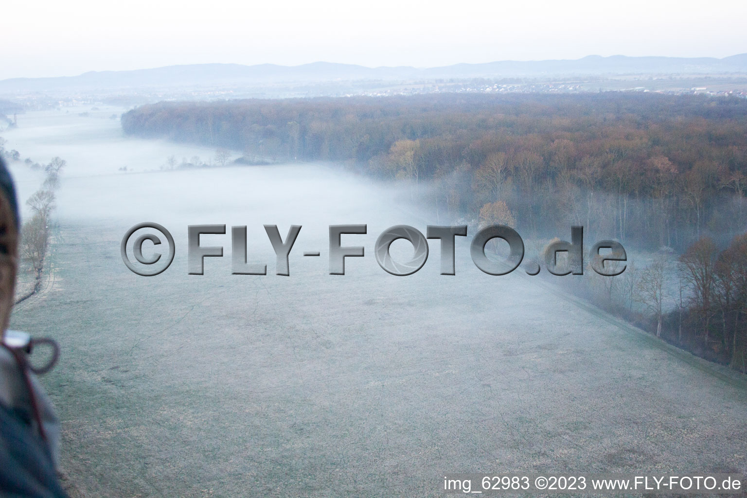 Aerial view of Otterbachtal in Minfeld in the state Rhineland-Palatinate, Germany