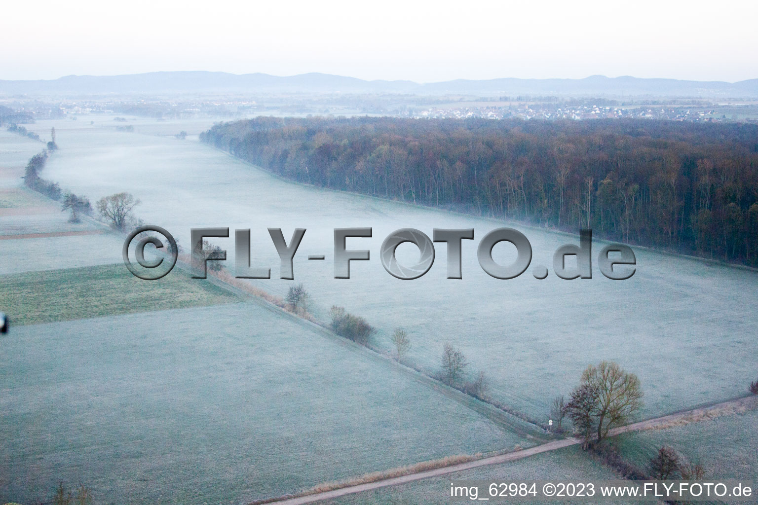 Aerial photograpy of Otterbachtal in Minfeld in the state Rhineland-Palatinate, Germany
