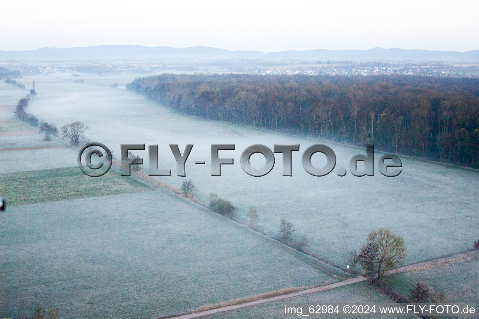 Aerial photograpy of Otterbach Valley in Minfeld in the state Rhineland-Palatinate, Germany