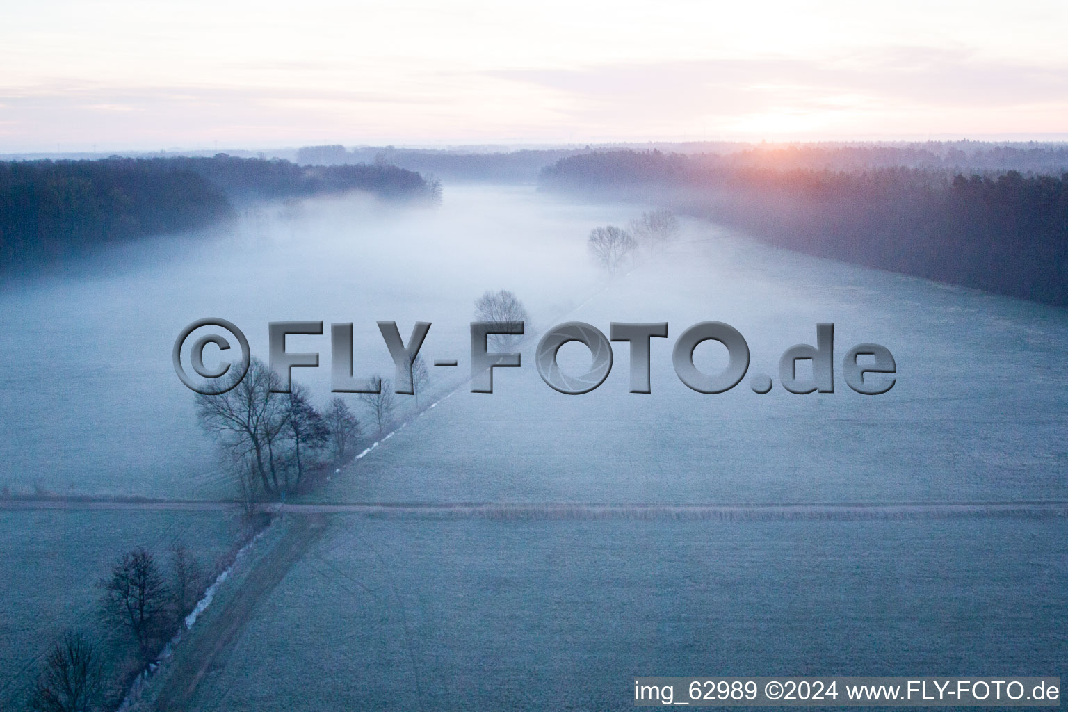 Otterbach Valley in Minfeld in the state Rhineland-Palatinate, Germany out of the air