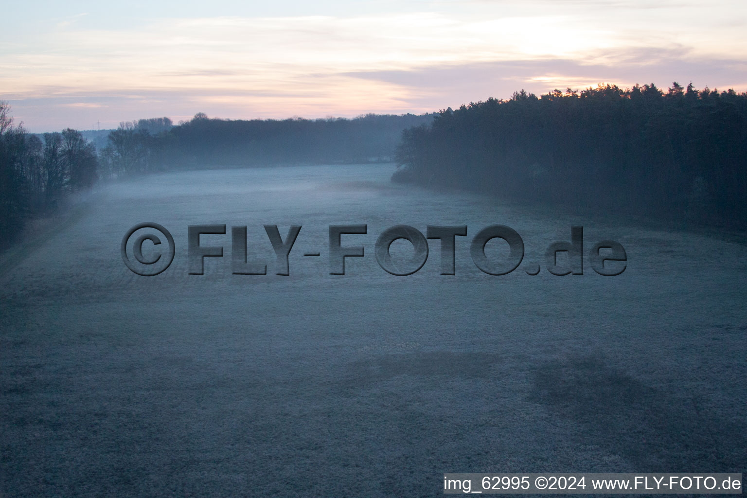 Otterbach Valley in Minfeld in the state Rhineland-Palatinate, Germany seen from above