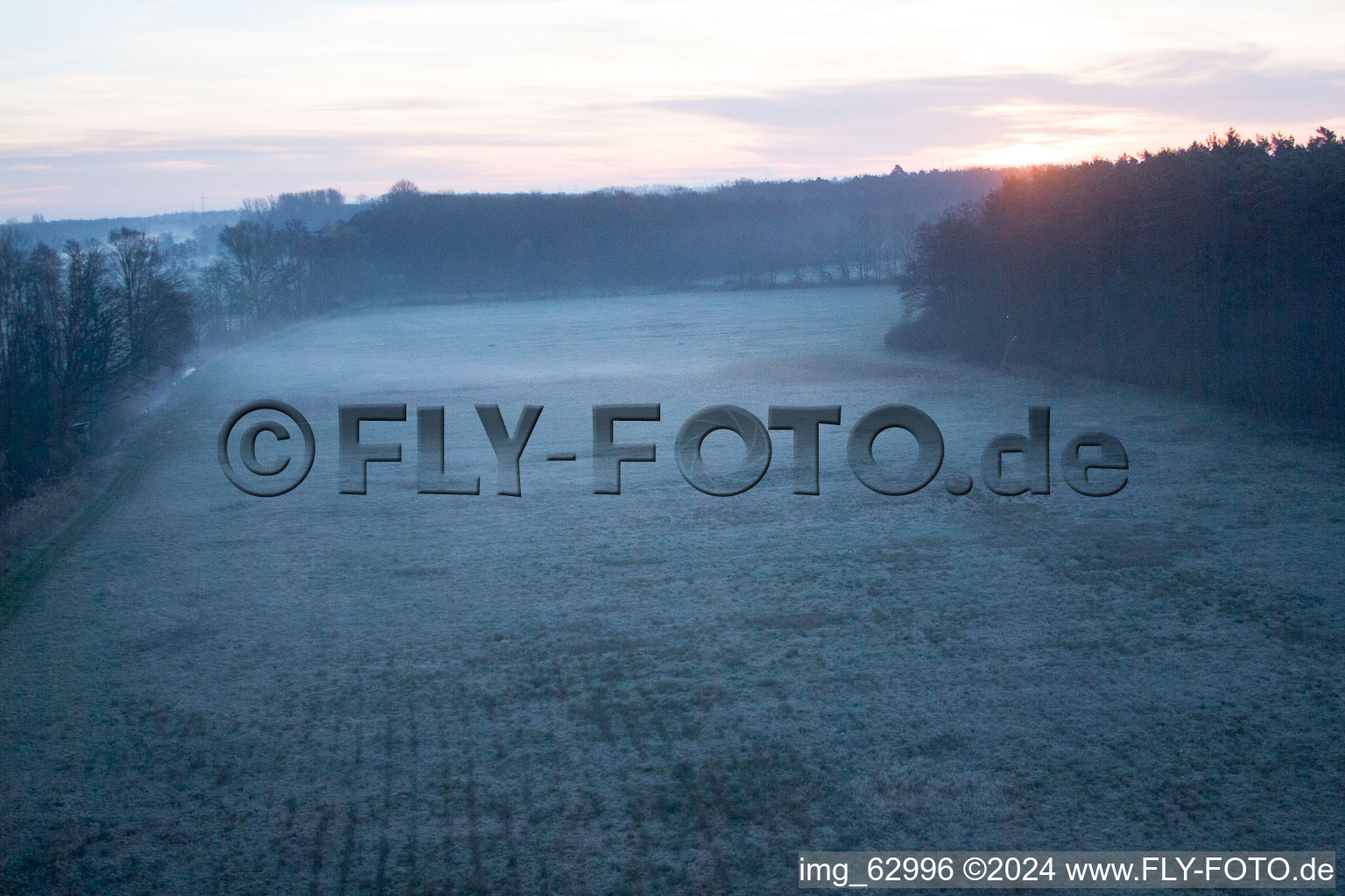 Otterbach Valley in Minfeld in the state Rhineland-Palatinate, Germany from the plane