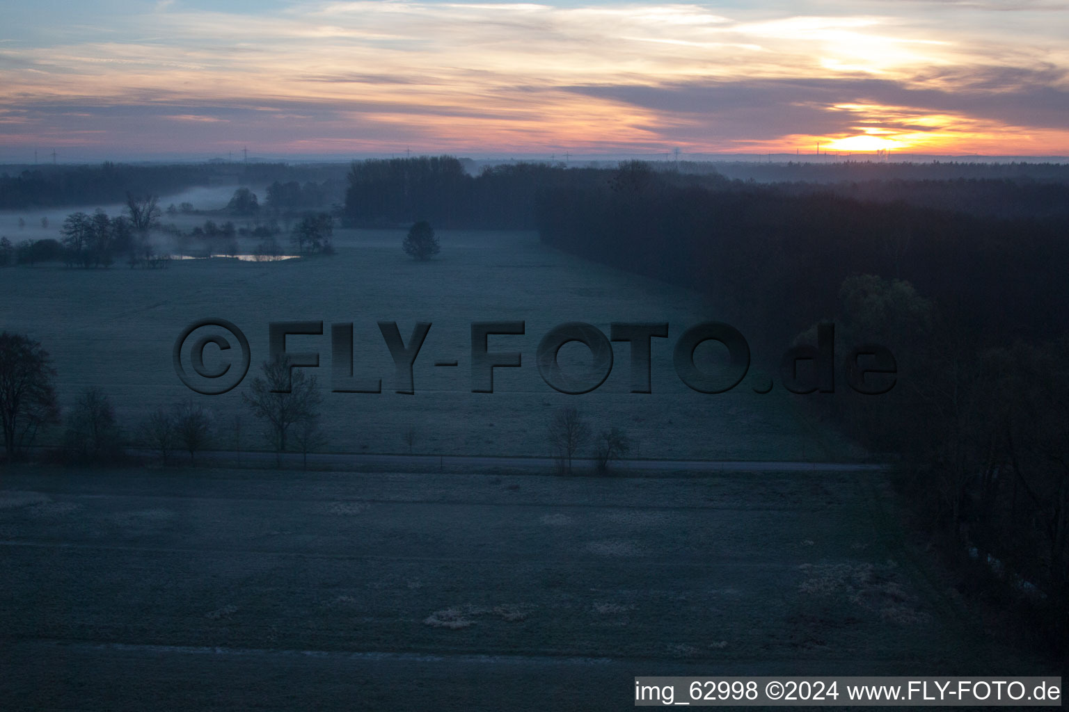 Otterbach Valley in Minfeld in the state Rhineland-Palatinate, Germany viewn from the air