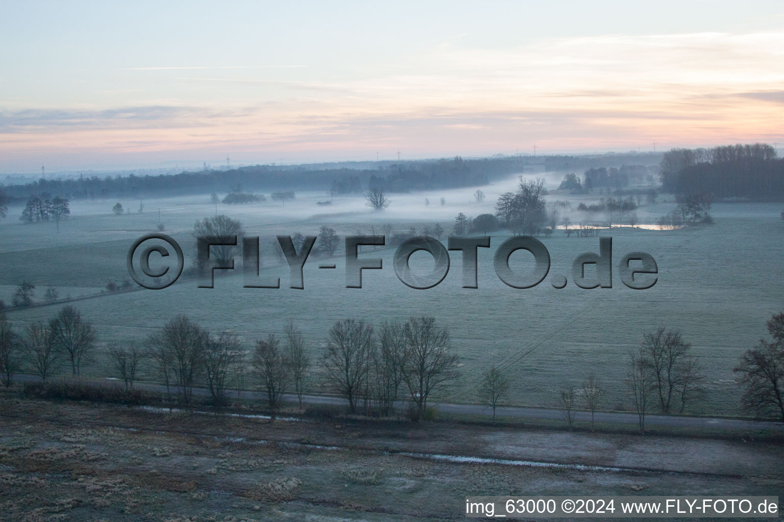 Drone image of Otterbach Valley in Minfeld in the state Rhineland-Palatinate, Germany