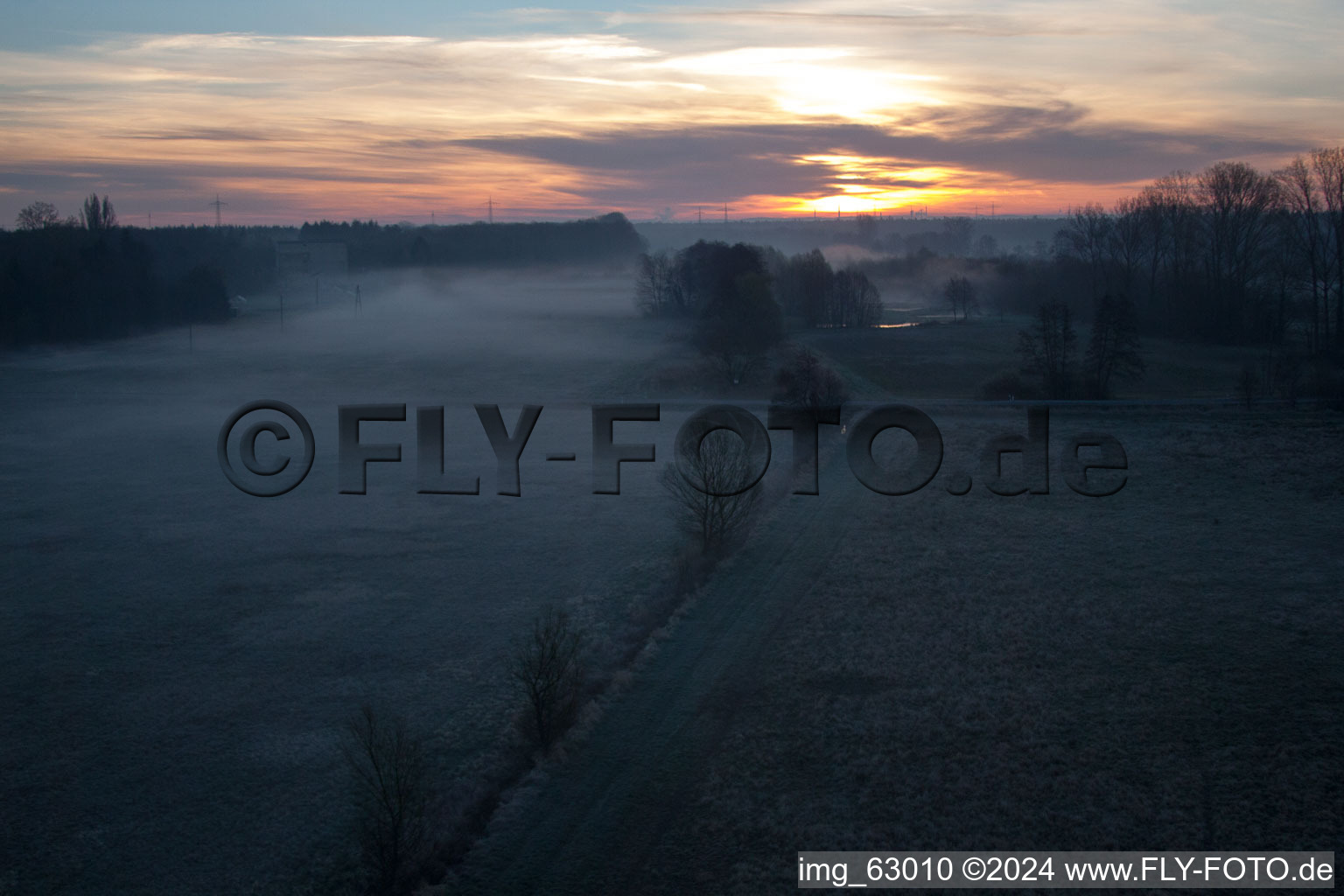 Aerial photograpy of Otterbach Valley in Minfeld in the state Rhineland-Palatinate, Germany