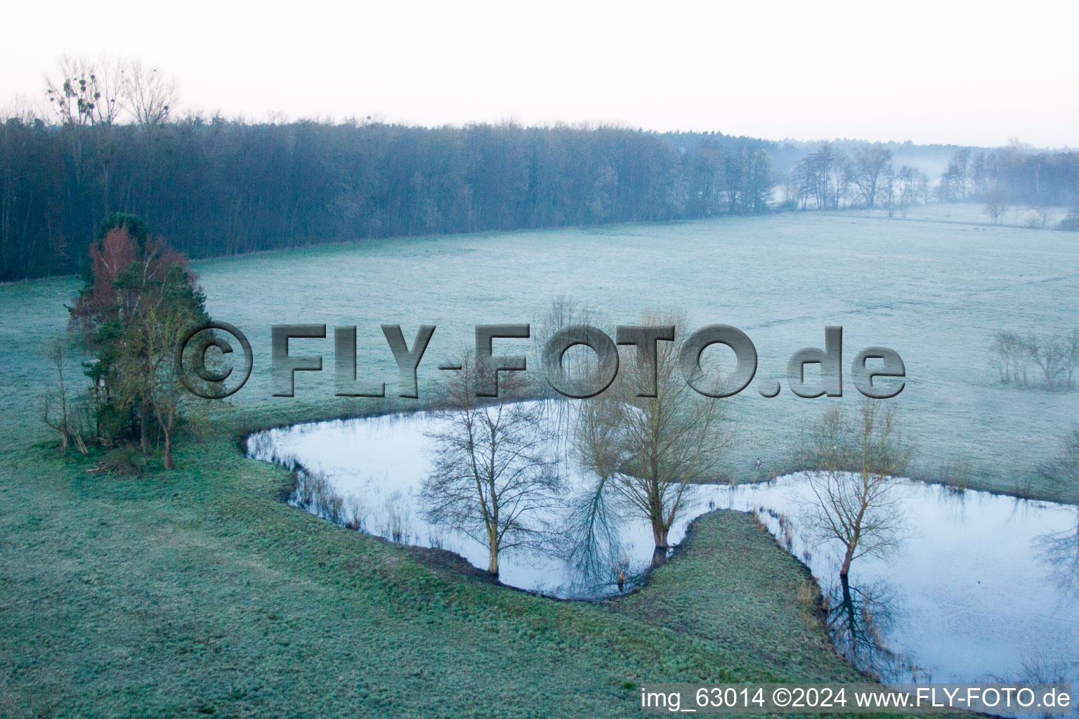 Otterbach Valley in Minfeld in the state Rhineland-Palatinate, Germany out of the air