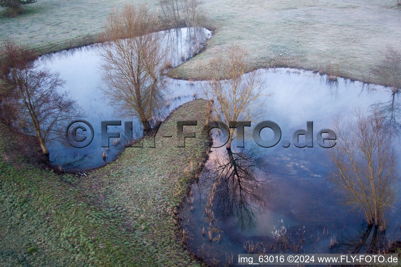 Ponds in a pond landscape in Minfeld in the state Rhineland-Palatinate, Germany