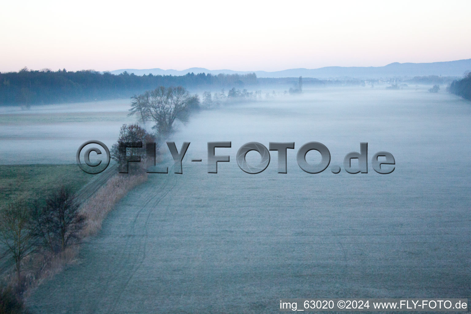 Otterbach Valley in Minfeld in the state Rhineland-Palatinate, Germany seen from above