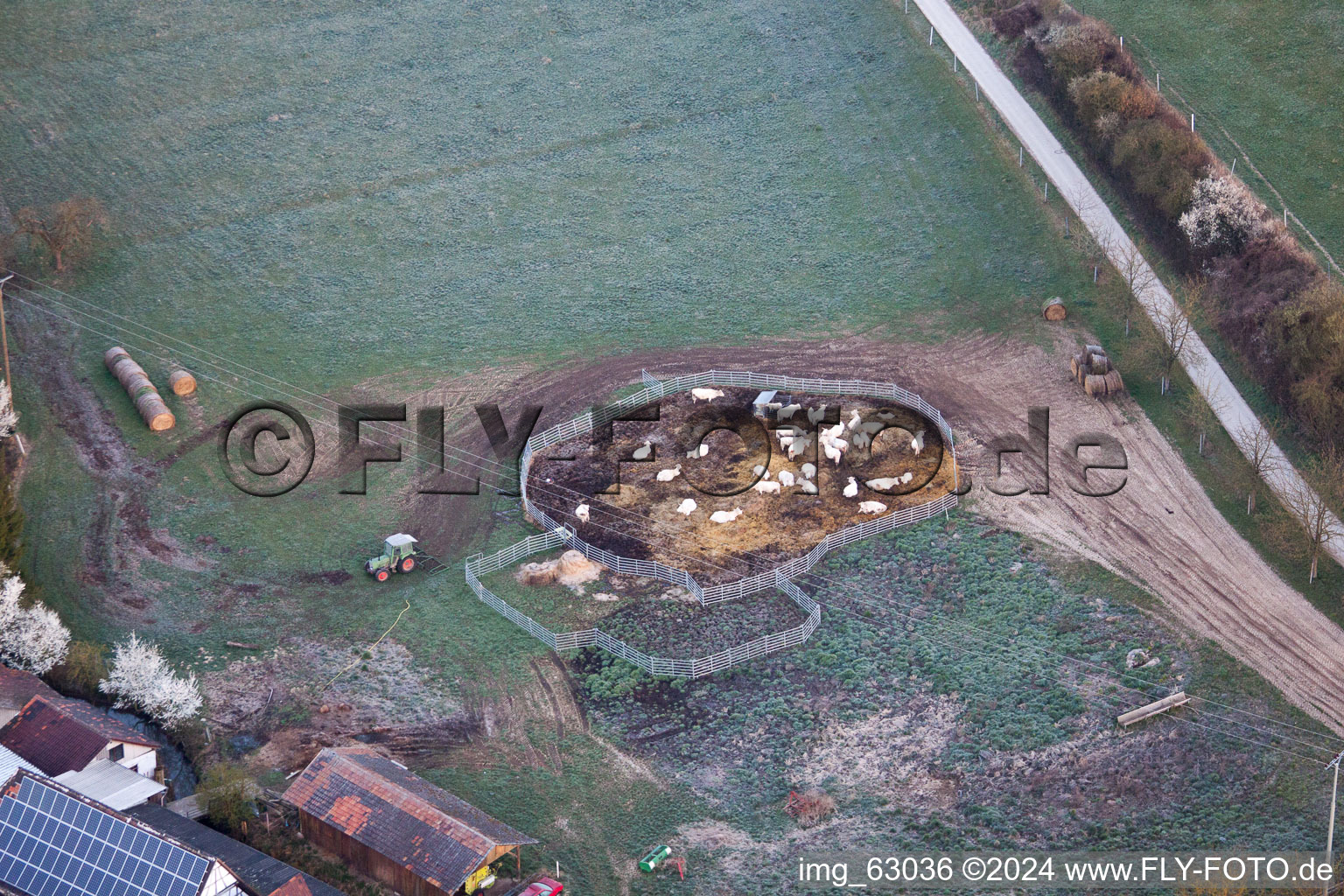 Aerial photograpy of Schaidter mill in the district Schaidt in Wörth am Rhein in the state Rhineland-Palatinate, Germany